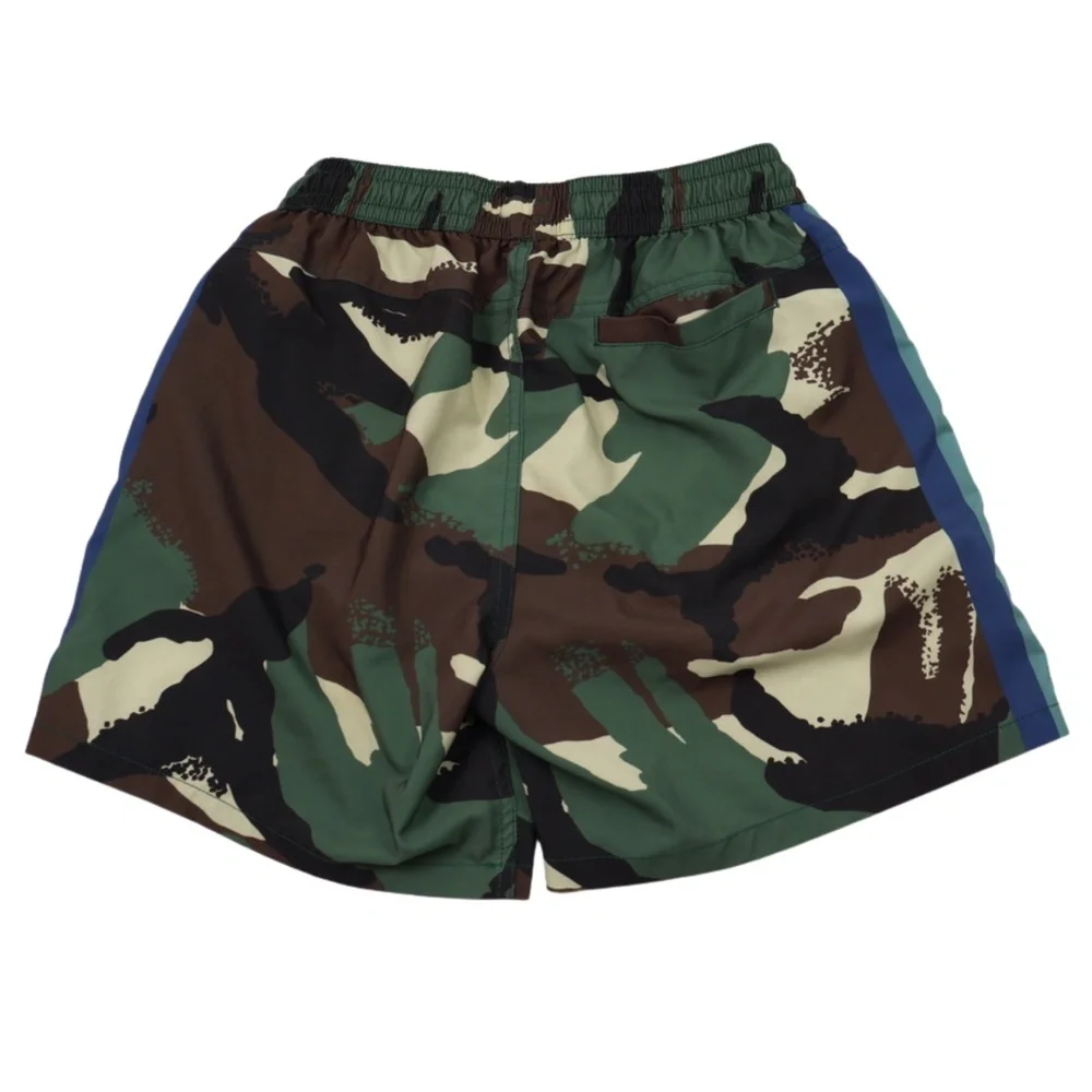 Duvin Boys Board Shorts Size Large Camo Print Swim Trunks Colorful Stripe